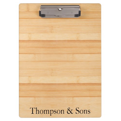 Personalized text on light wood boards clipboard