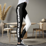 Personalized Text Pet Cat Mom Name Black White Fun Leggings<br><div class="desc">Celebrate your love for cats with these Personalized Text Pet Cat Mom Name Black White Fun Trendy Stylish Leggings! Featuring a sleek black-and-white design with custom text, this legging is perfect for cat moms who want a unique, fashionable look. Designed for comfort and versatility, it is ideal for workouts, lounging,...</div>