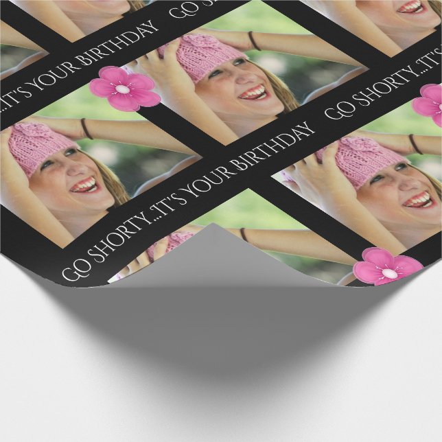 Personalized Text & Photo Birthday/Any Occasion Wrapping Paper (Corner)