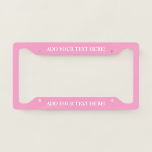 Personalized Text Pink License Plate Frame