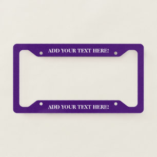 Personalized Text Purple License Plate Frame