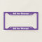 PERSONALIZED TEXT Purple License Plate Frame