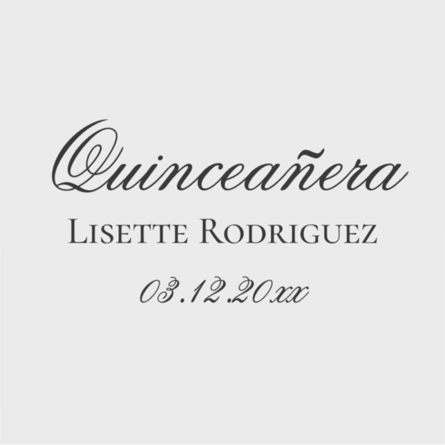 Personalized Text Quinceanera Sticker (Front)