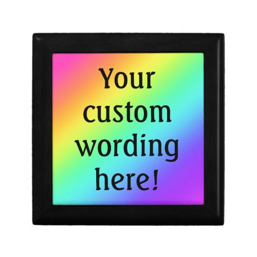 Personalized Text Rainbow Jewelry Box