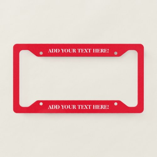 Personalized Text Red License Plate Frame