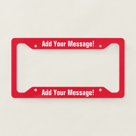 Personalized Text Red License Plate Frame
