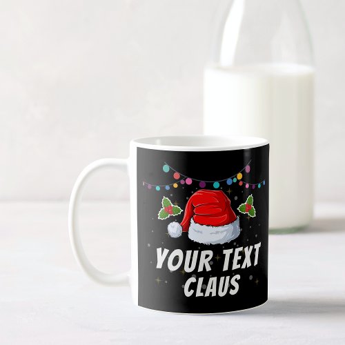 Personalized Text Santa Hat Christmas Holiday Coffee Mug