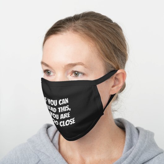 Personalized Text Saying Quote Black Cotton Face Mask (Angled)