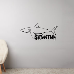 Personalized Text Shark Wall Decal