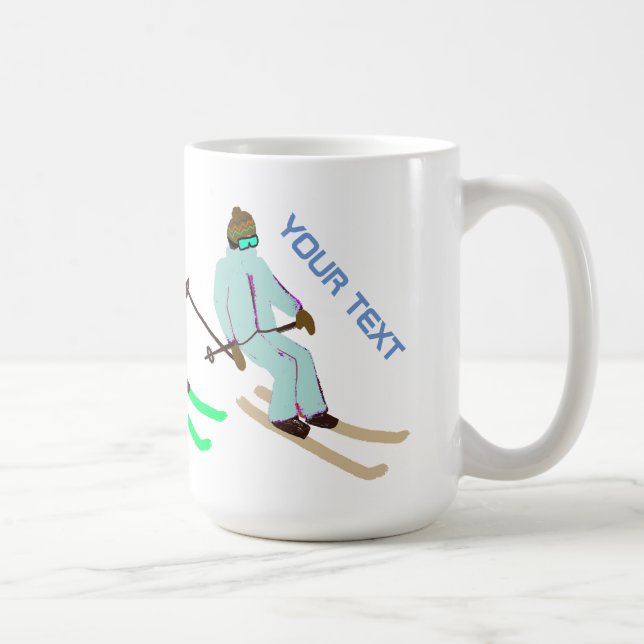  Personalized Text Ski Opening Skier    Coffee Mug (Right)
