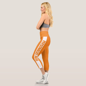 Personalized Text Striped Capri Leggings