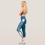Personalized Text Striped Capri Leggings<br><div class="desc">Add your own text to these easy to personalize capri leggings from Ricaso</div>