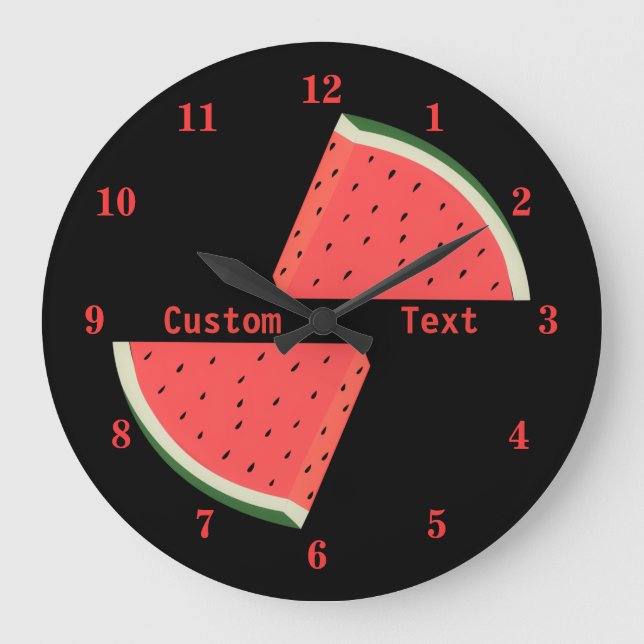 Personalized Text Wall Clock with Watermelon (Front)