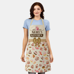 Personalized Text, Watercolor Cupcake and Dessert Apron