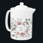 Personalized text watercolor flowers Mother's Day Teapot<br><div class="desc">Personalized text watercolor flowers Mother's Day teapot</div>