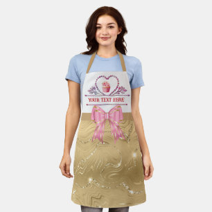 Personalized Text, Watercolor Heart and Cupcake Apron
