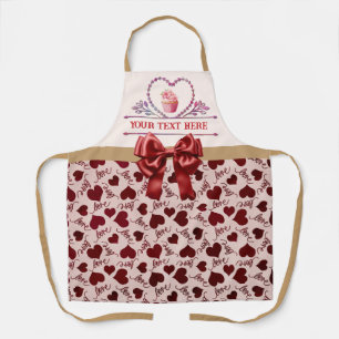 Personalized Text, Watercolor Heart and Cupcake Apron