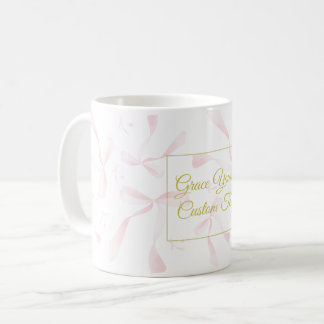 Personalized Text Watercolor Ribbon Pattern Design Coffee Mug
