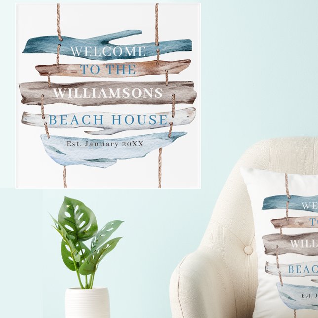 Personalized Text, Welcome Coastal Wall Art Sign  (Creator Uploaded)
