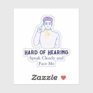 Personalized Text with Hard of Hearing Symbol Sticker