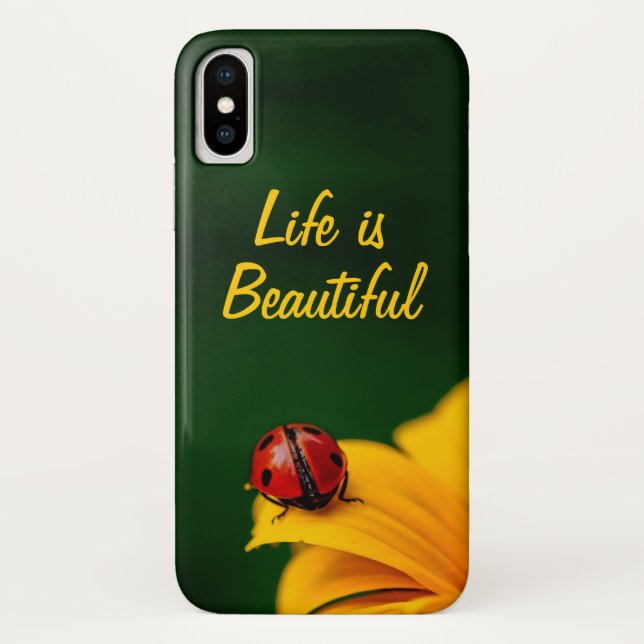 Personalized Text with Ladybug and Sunflower Case-Mate iPhone Case (Back)