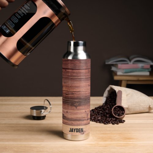 Personalized Text Wooden Water Bottle