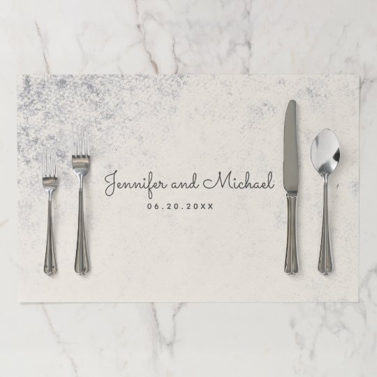 personalized texture wedding paper placemat