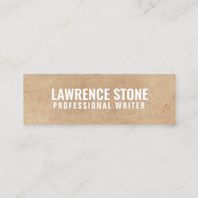 Personalized "Textured Paper" Twitter Mini Business Card (Front)