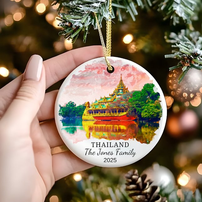 Personalized Thailand Ornament, Thailand Gift Ceramic Ornament (Creator Uploaded)