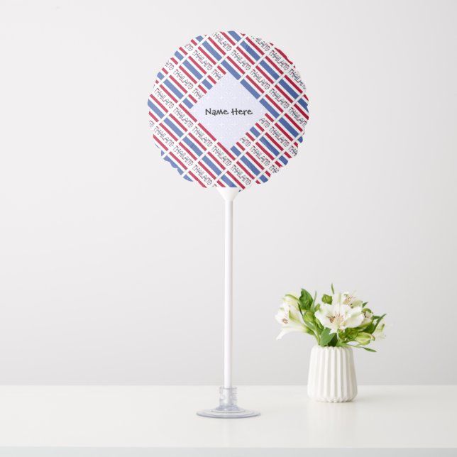 Personalized Thailand Tiled Flag Name Design Balloon (In SItu)