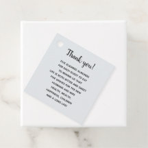 Personalized Thank You Almond Wedding Favor Tag