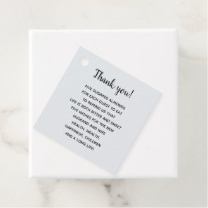 Personalized Thank You Almond Wedding Favor Tag
