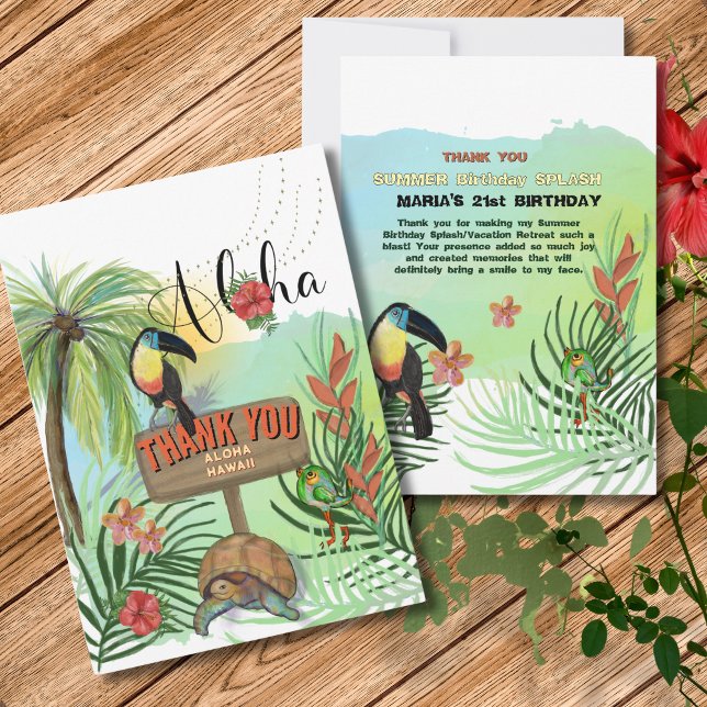 Personalized THANK YOU ALOHA HAWAII card (Personalized THANK YOU ALOHA HAWAII card )