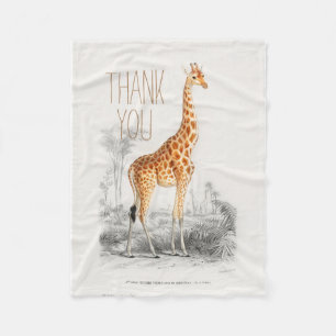 Personalized Thank You Animal Giraffe Fleece Blanket