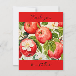 personalized Thank you Apple print farmers red  Card