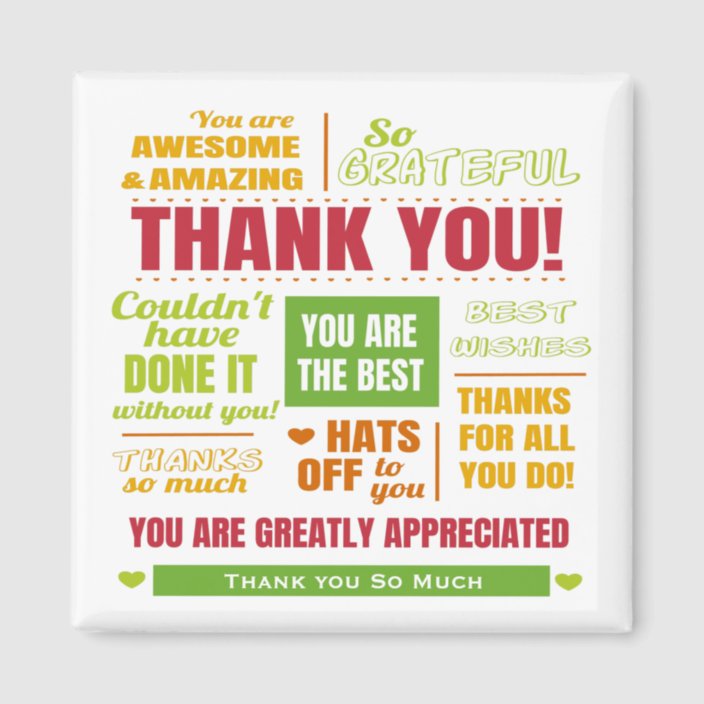 Personalized Thank You Appreciation Magnet | Zazzle.com