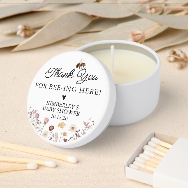 Personalized Thank You Baby Bee Prayer Mini Candle Favors (Insitu)