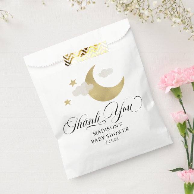 Personalized Thank You Baby Shower Moon & Stars Fa Favor Bag (Sealed)