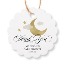Personalized Thank You Baby Shower Moon & Stars Favor Tags