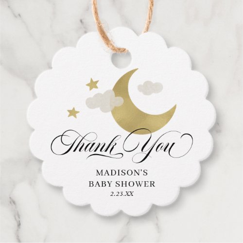 Personalized Thank You Baby Shower Moon  Stars Favor Tags