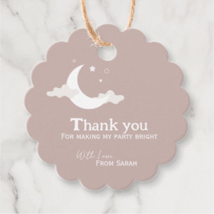 Personalized Thank You Baby Shower retro moon star Favor Tags