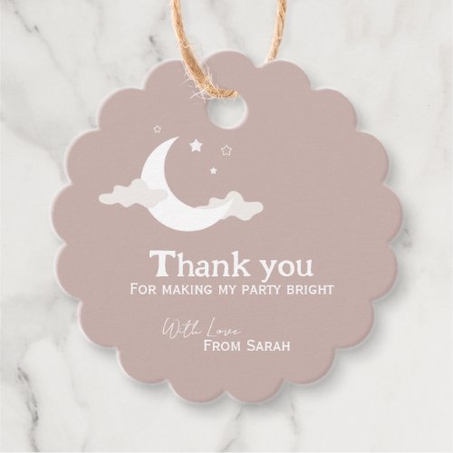 Personalized Thank You Baby Shower retro moon star Favor Tags