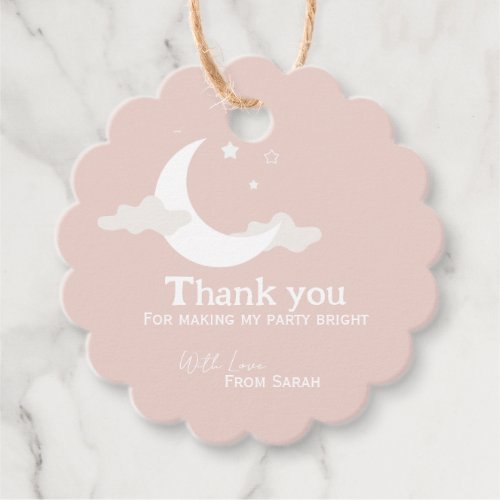 Personalized Thank You Baby Shower retro moon star Favor Tags
