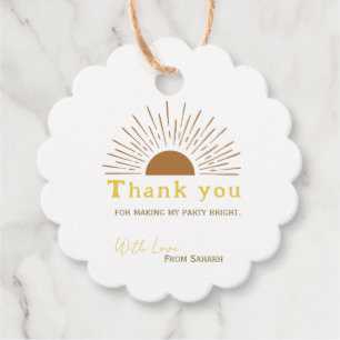 Personalized Thank You Baby Shower retro sun Favor Tags