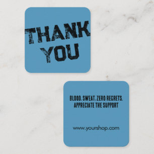 Personalized Thank You Blue Street Style Grunge Square Business Card