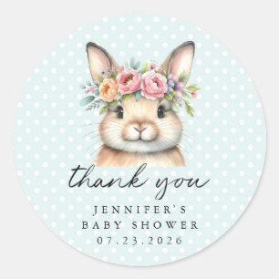 Personalized Thank You Bunny Round Stickers