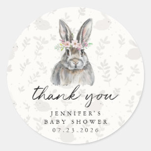 Personalized Thank You Bunny Round Stickers