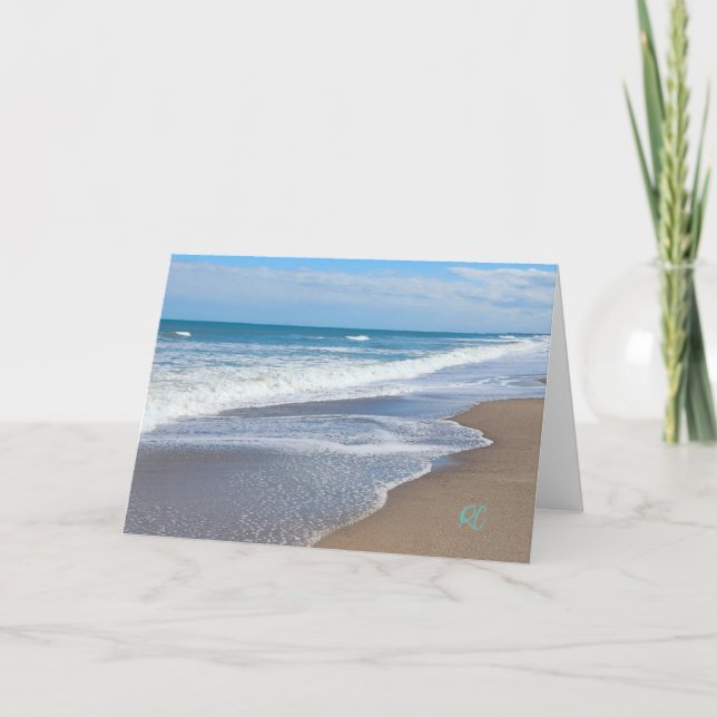 Personalized thank you card beach blank inside (Front)