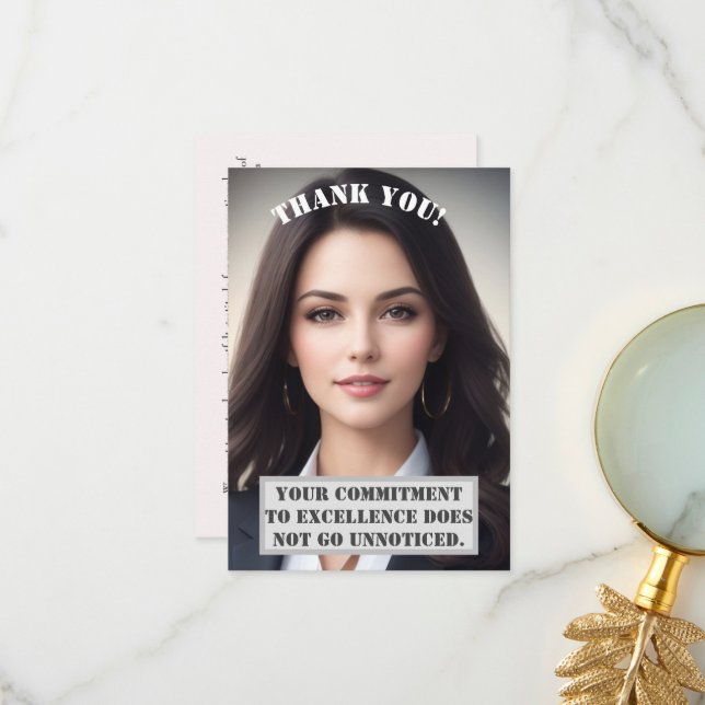 Personalized Thank You Card: Excellence Recognized Card (Front/Back In Situ)