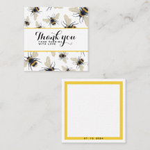 Personalized Thank You Card with bumblebee pattern